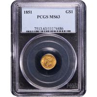 1851 Gold Dollar (G$1) Obverse Image