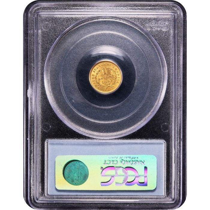 1851 Gold Dollar (G$1) Reverse Image