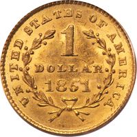 1851 Gold Dollar (G$1) Photo 4