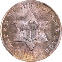 1851 Three Cent Silver (3CS) Obverse Image