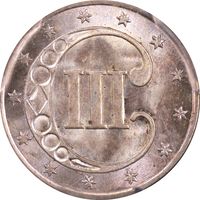 1851 Three Cent Silver (3CS) Reverse Image
