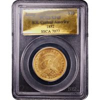 1852 Assay Gold Eagle ($10) S.S. Central America Obverse Slab Image