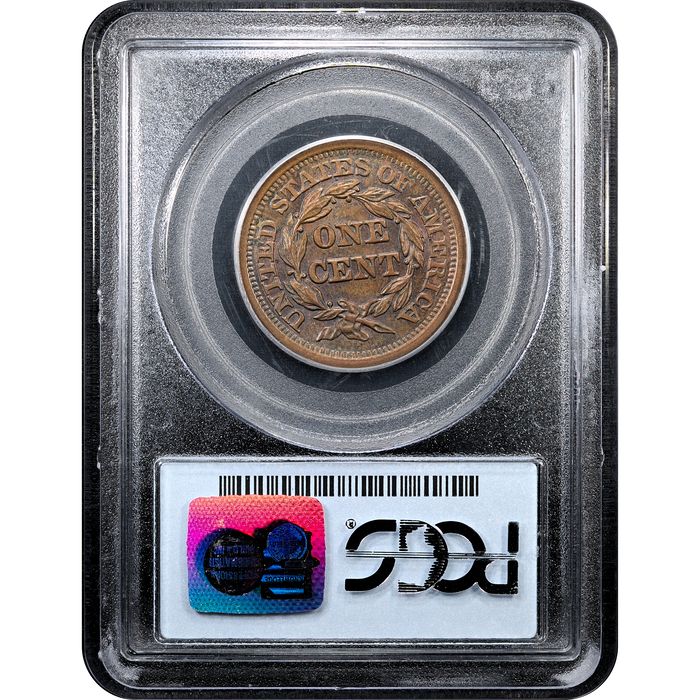 1852 Braided Hair Large Cent (1c) Reverse Slab Image
