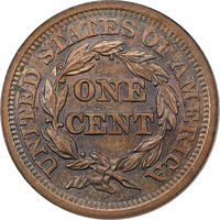 1852 Braided Hair Large Cent (1c) Reverse Image