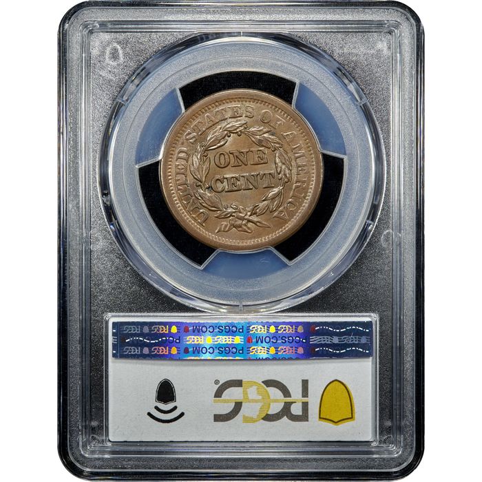 1852 Braided Hair Large Cent (1c) Reverse Slab Image