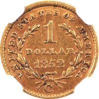 1852-C Gold Dollar ($1) Reverse Image