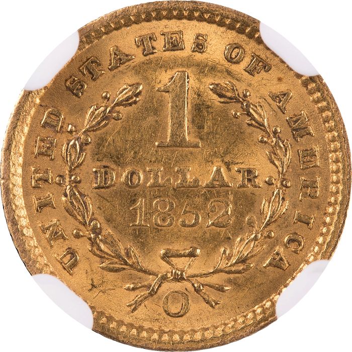 1852-O Gold Dollar ($1) Reverse Image