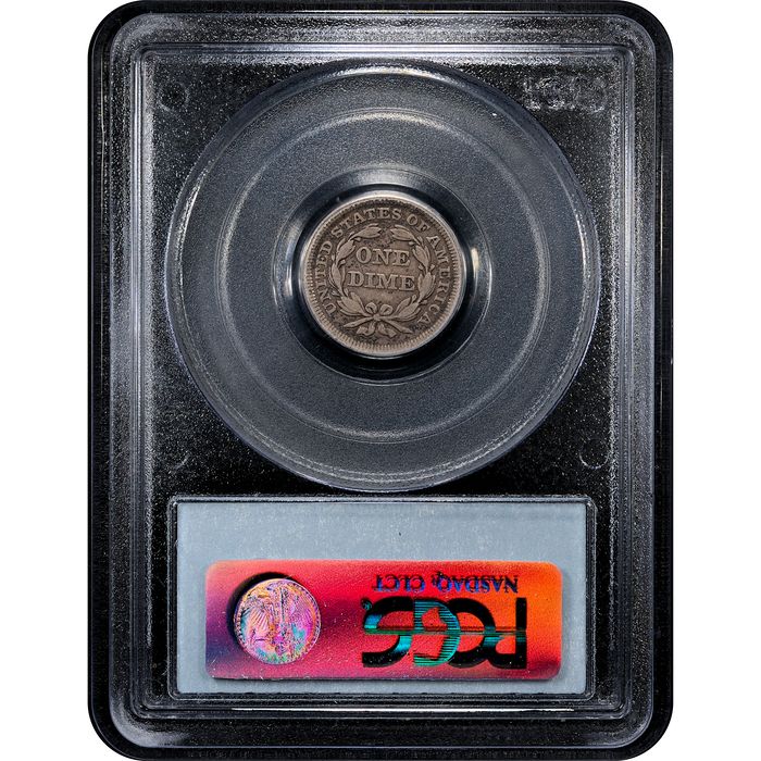 1853 Arrows Seated Liberty Dime (10c) Reverse Slab Image