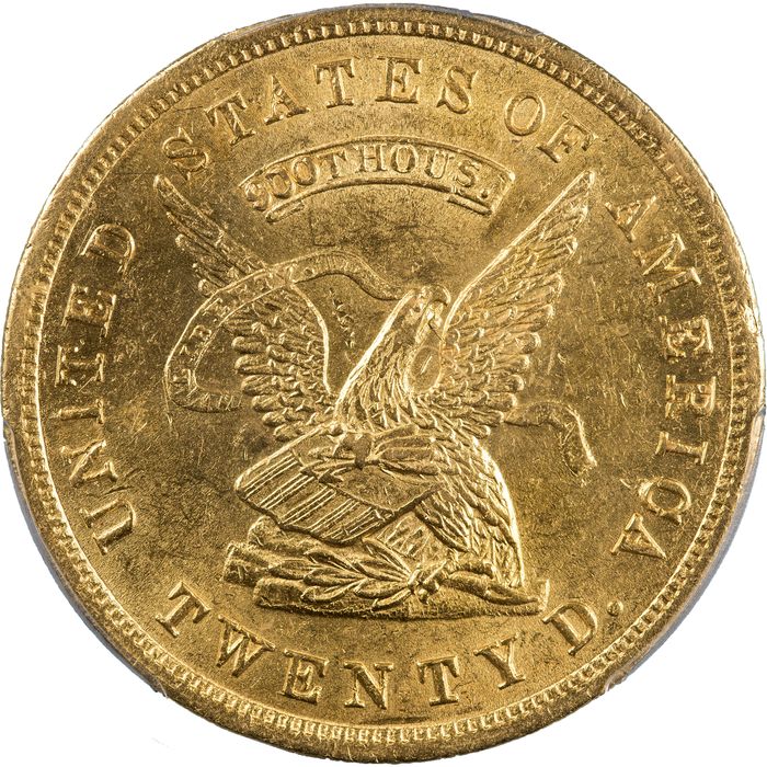 1853 Assay 900 Gold $20 Obverse Image