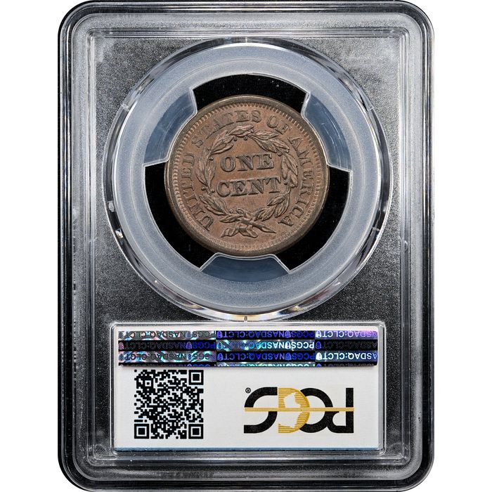 1853 Braided Hair Large Cent (1c) N-29 Reverse Slab Image
