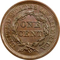 1853 Braided Hair Large Cent (1c) OGH Photo 4