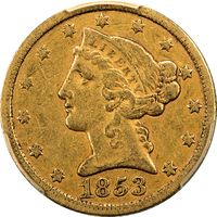 1853-C Liberty Gold Half Eagle ($5) Obverse Image