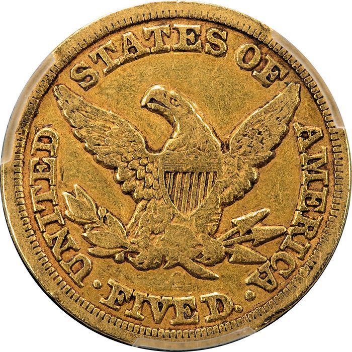 1853-C Liberty Gold Half Eagle ($5) Reverse Image