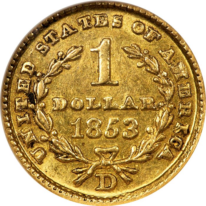 1853-D Gold Dollar ($1) Photo 4