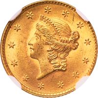 1853 Gold Dollar ($1) Photo 3