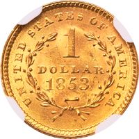 1853 Gold Dollar ($1) Photo 4