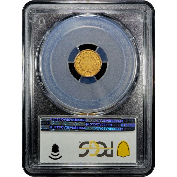 1853 Gold Dollar ($1) Reverse Slab Image