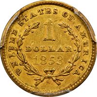 1853 Gold Dollar ($1) Reverse Image