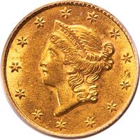 1853 Gold Dollar ($1) Obverse Image