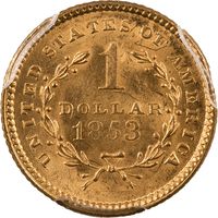 1853 Gold Dollar ($1) Reverse Image