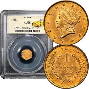 1853 Gold Dollar (G$1) Composite Image