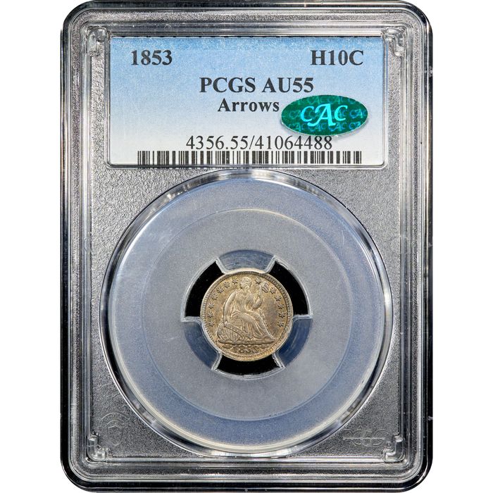 1853 Seated Liberty Half Dime (H10C) Arrows Obverse Image