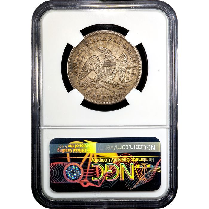 1853 Seated Liberty Half Dollar (50c) Arrows and Rays Reverse Slab Image
