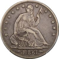 1853 Seated Liberty Half Dollar (50c) Obverse Image