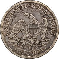 1853 Seated Liberty Half Dollar (50c) Reverse Image