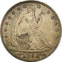 1853 Seated Liberty Half Dollar (50c) WB-101 Arrows and Rays Photo 3
