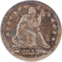 1853 Seated Liberty Quarter (25c) Arrows and Rays Obverse Image