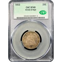 1853 Seated Liberty Quarter (25c) Arrows and Rays Obverse Image
