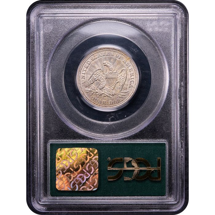 1853 Seated Liberty Quarter (25c) Arrows and Rays OGH Reverse Image