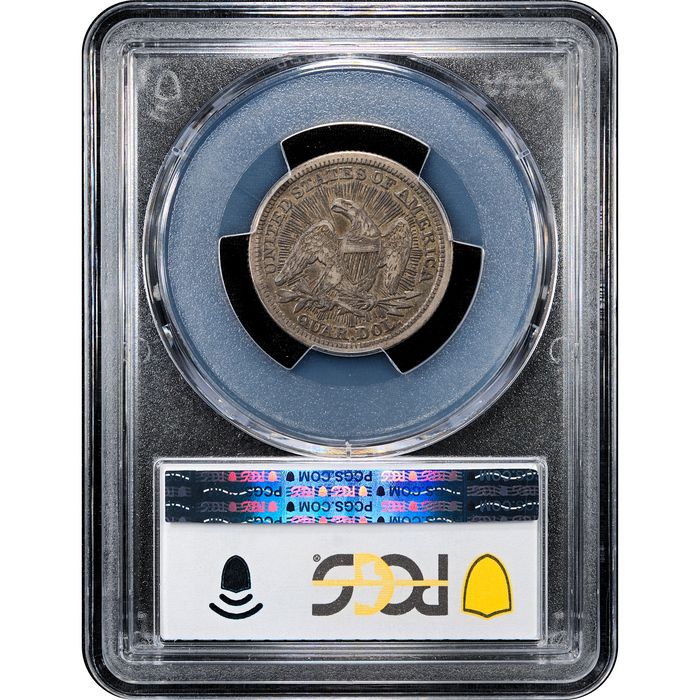 1853 Seated Liberty Quarter (25c) Arrows & Rays Reverse Slab Image
