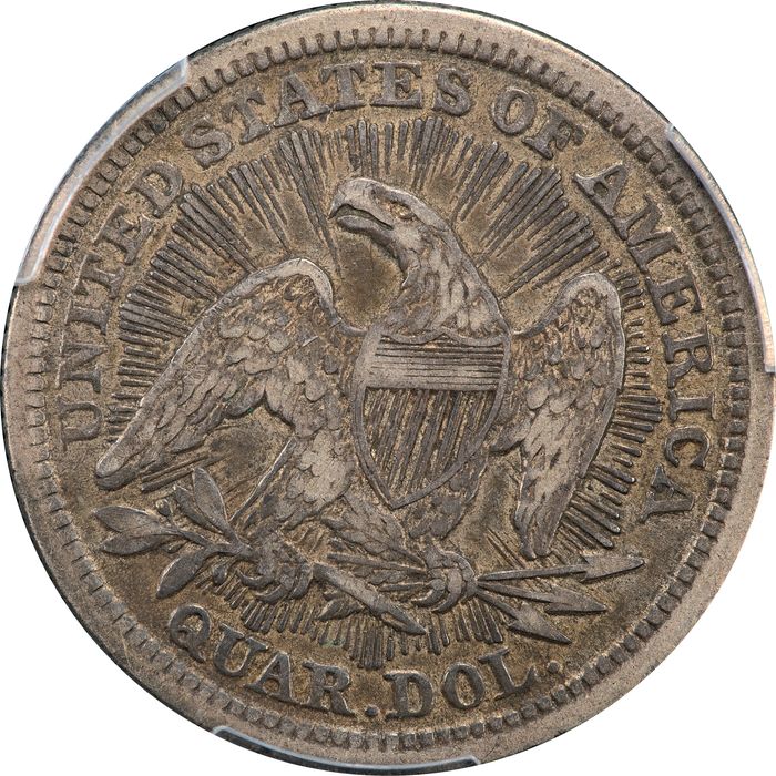 1853 Seated Liberty Quarter (25c) Arrows & Rays Reverse Image