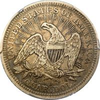 1853 Seated Liberty Quarter (25c) Arrows and Rays Photo 4