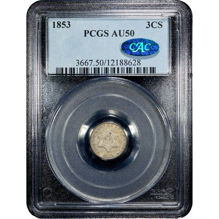 1853 Three Cent Silver (3CS) Obverse Image
