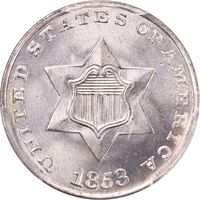 1853 Three Cent Silver (3CS) Photo 3