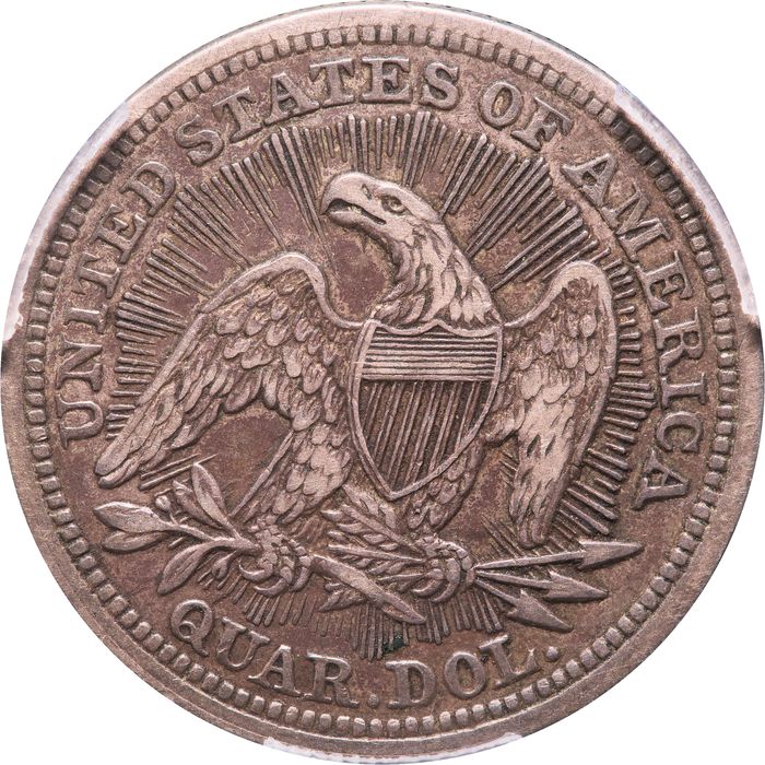 1853/4 Seated Liberty Quarter (25c) Arrows and Rays Photo 4