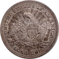 1853/4 Seated Liberty Quarter (25c) Arrows and Rays Reverse Image