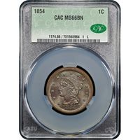 1854 Braided Hair Large Cent (1c) Obverse Image