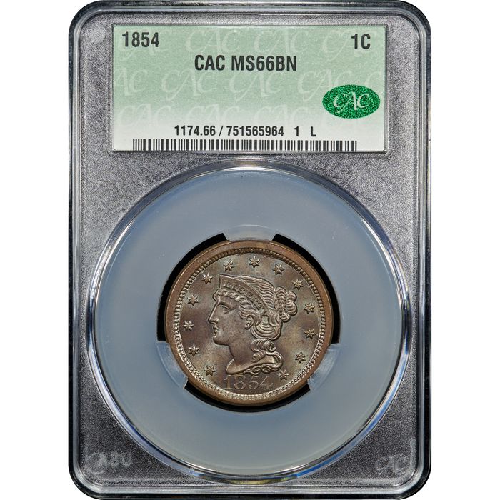 1854 Braided Hair Large Cent (1c) Obverse Image