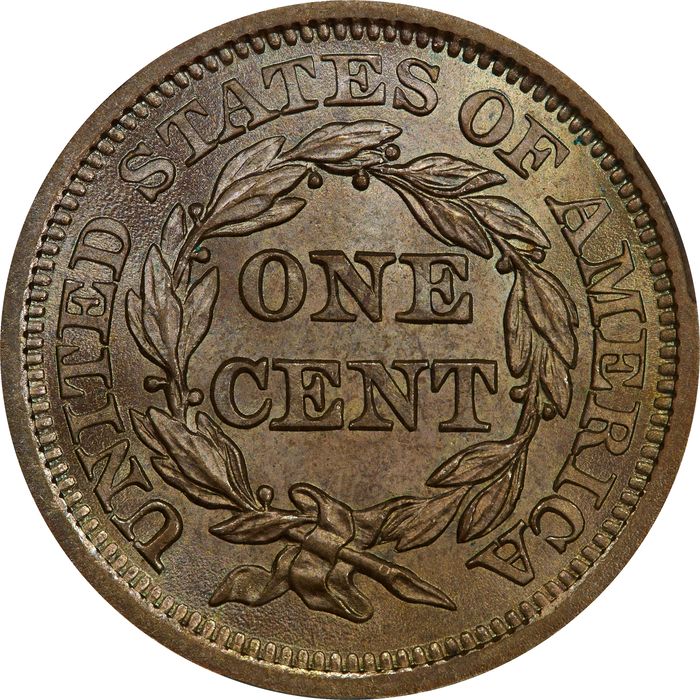 1854 Braided Hair Large Cent (1c) Photo 4