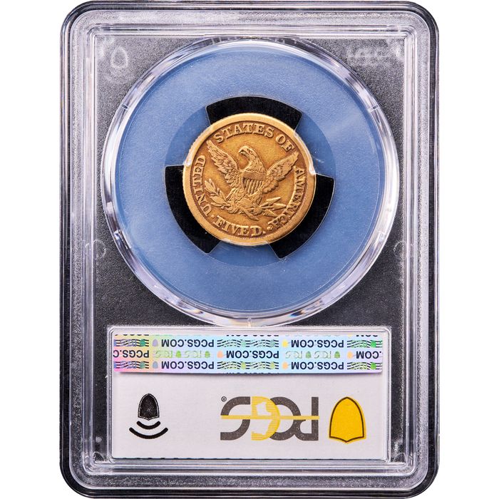 1854-D Liberty Gold Half Eagle ($5) Weak D Reverse Slab Image