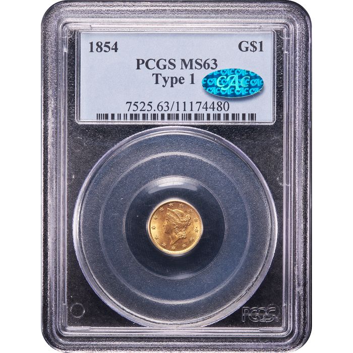 1854 Gold Dollar (G$1) Type 1 Obverse Image