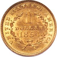 1854 Gold Dollar (G$1) Type 1 Photo 4