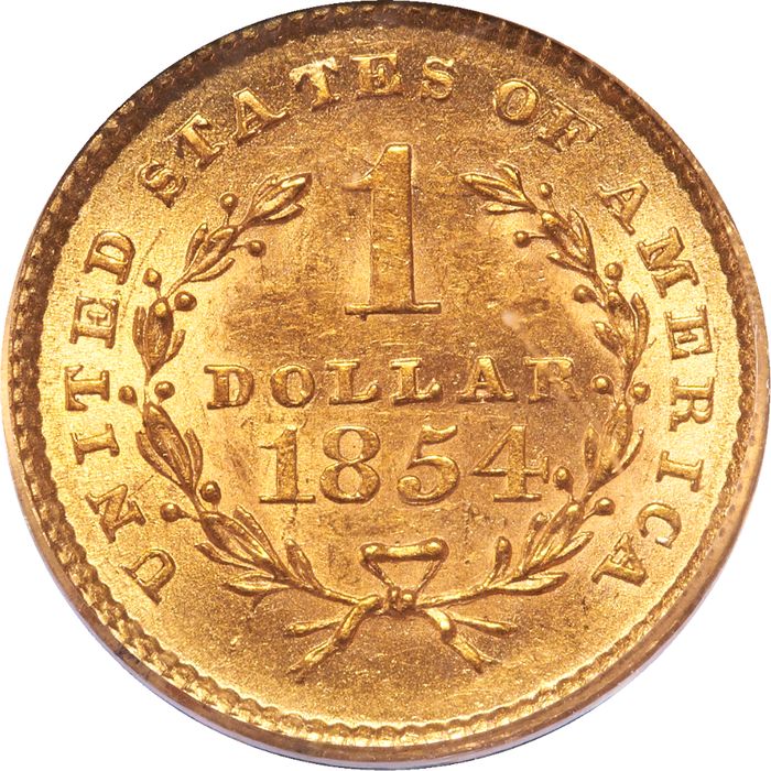 1854 Gold Dollar (G$1) Type 1 Photo 4