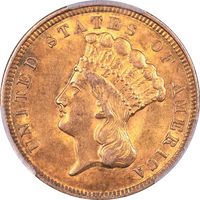 1854 Gold Three Dollar ($3) Obverse Image