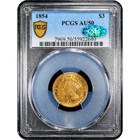 1854 Gold Three Dollar ($3) Obverse Image