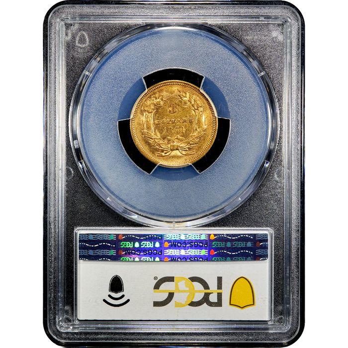 1854 Gold Three Dollar ($3) Reverse Image